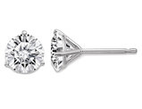 Synthetic Moissanite (2.00 Ct. Diamond Look) 3-Prong Martini Round Solitaire Earrings 1.94 Carat (ctw) 6.5mm in 14K White Gold